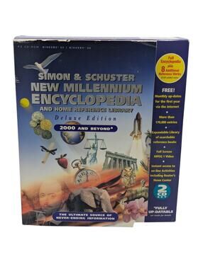 Simon & Schuster New Millennium Encyclopedia Deluxe Big Box 2 CD Windows 95/98